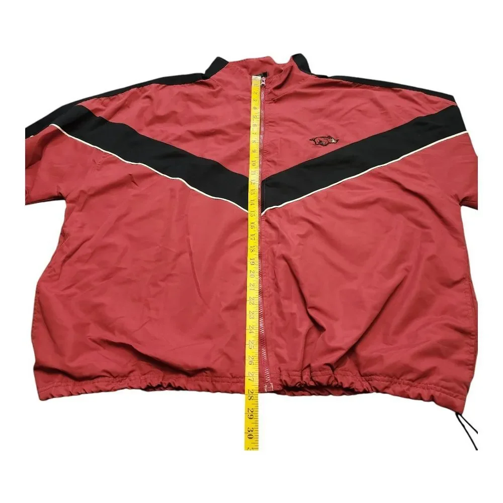 Arkansas Razorbacks Mens Starter Jacket Red Black Zip Up College‎ Football  2XL
